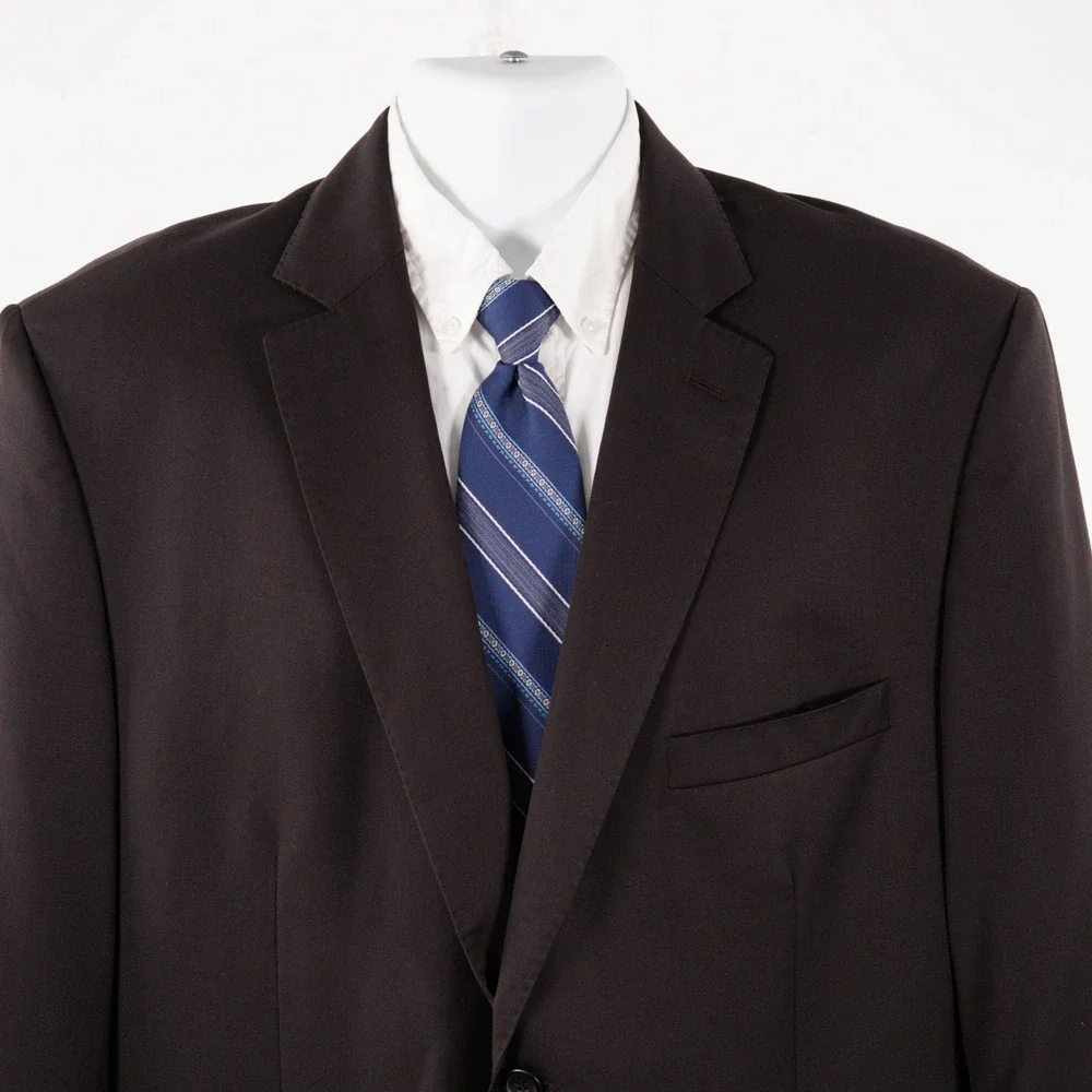 Pronto Uomo Platinum Super 120's Wool Chocolate Brown Suit Jacket 44R Tagged 46R